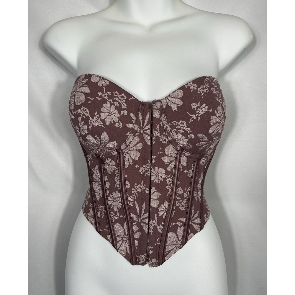 Mauve Tapestry Basque Corset Top Dark Romantic Fairy Regency Renaissance Size L